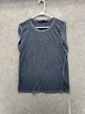 Veronica Beard Jeans Tank Top Women Medium Gray Pima Cotton Sleeveless Crewneck